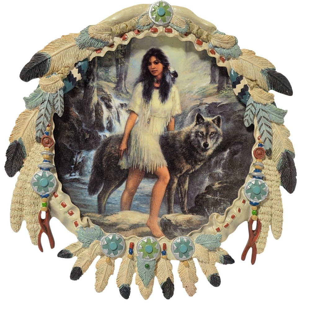 Bradford Exchange Loyal Guardian Wolf Collector Plate Russ Docken 2005 8.5in